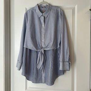 Chicos long sleeve button down tunic